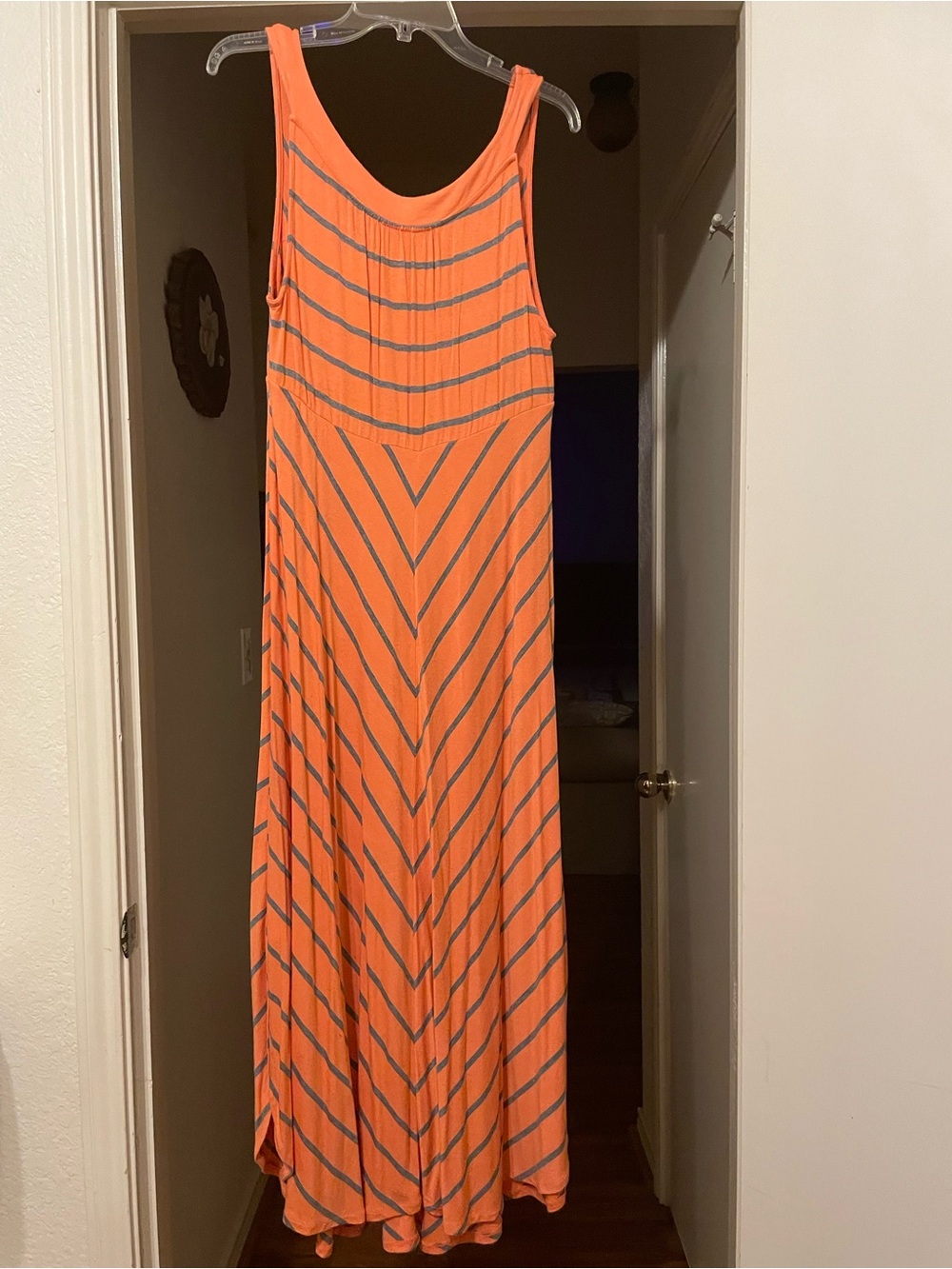Sleeveless Orange Flowy Maxi Dress